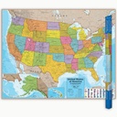 Hemispheres Blue Ocean Series USA Laminated Wall Map, 38" X 48"