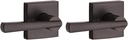Baldwin Spyglass, Half Dummy Door Reversible Lever, Non-Turning Door Handle for Closet, French Door, with Microban Protection, in Venetian Bronze (Pack of 2)