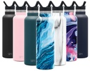 Simple Modern 20 Oz Ascent Water Bottle with Straw Lid - Stainless Steel Hydro Thermos Tumbler - Double Wall Vacuum Insulated Reusable Metal Leakproof Pattern: Ocean Geode
