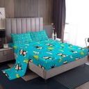 YST Monkey Bedding Set Twin for Kids Girls Kawaii Wild Animal Monkey Flat Sheet Boys Toddler Cute Cartoon Animal Monkey Sheet Sets Yellow Fruits Banana Decor Fitted Sheet