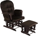 FETON Glider and Ottoman Set, Wood Glider Rocker for Nursery, Upholstered Comfort Nursing Rocking Chair with Storage Pocket, Padded Armrests & Detachable Cushion, Easy to Assemble (Beige)