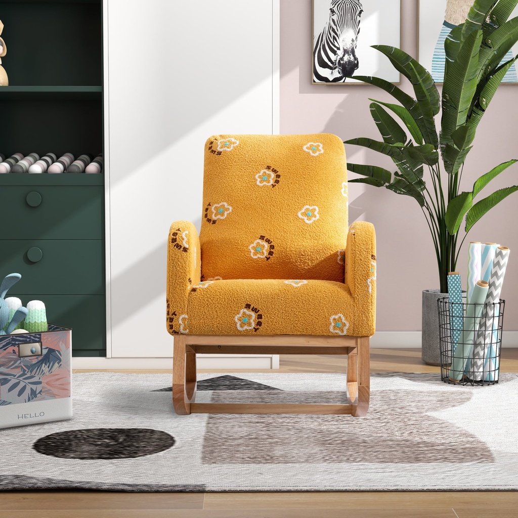 Ergonomic Rocking Chair with Side Pocket for Comfort