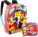 Zagtoon Miraculous Ladybug Backpack and Insulated Lunch Box Set - Bundle with 16'' Miraculous Ladybug School Bag with Lunch Bag