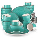 Vancasso, Series Bella, 32 Piece Stoneware Dinnerware Set, Green Dinner Set, Service for 8