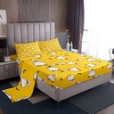 YST Duck Sheet Set,Cartoon Duck Bed Sheets for Kids Boys Girls Child,Lovely Hand Painted Duck Bedding Set Twin,Farmhouse Animal Botanical Leaves Fitted Sheet + Flat Sheet + 1 Pillowcase