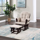 Suite Bebe Cleo Storage Glider and Ottoman, Espresso Finish with Latte Cushions