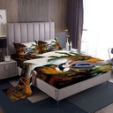 YST Duck Hunting Sheets Wild Animal Mallard Duck Bed Sheets Hunting Theme Fitted Sheet Dog Hunter Flat Sheet Wildlife Flying Duck Bedding Sets Dog Rustic Farmhouse Sheets Twin Size 3 Pcs