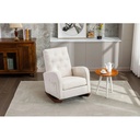 Living Room High Back Rocking Chair Nursery Chair, Comfortable Rocker Fabric Padded Seat, Modern High Back Armchair, Upholstered Rocking Chair (Beige)