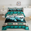 Deer Hunter Comforter Set Twin Southwestern Native Aztec Western Bedding Set,Bohemian Dream Catchers Quilt Moose Reindeer Indian Tribal Geometry Duvet Insert,Country Farmhouse Rustic Room Decor