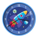 Wildkin Kids Wall Clock for Boy Sand Girls, Features Silent Quartz Movement, 12 Inch (Out of This World Blue)
