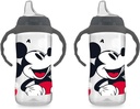 NUK Mickey Mouse Learner Cup, 10 Oz Soft Spout Sippy Cup, 2 Pack, 8+ Months