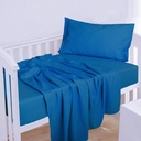 3-Piece Microfiber Toddler Sheet Set, Solid Crib Fitted Sheet Flat Sheet and Envelope Pillowcase, Baby Bedding Sheet & Pillowcase Sets, Royal Blue