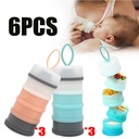 1/2/4/6Pieces Baby Formula Dispenser, Portable Container Milk Powder Dispenser, Travel Storage Container for Baby Food, Stackable Container for Storing Baby Sandwiches, Bpa Free, 4 Compartments