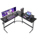 Cubicubi L Shaped Desk, Corner Computer Desk with Monitor Stand, 47", Black