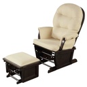 Topbuy Ergonomic Rocking Chair Baby Nursery Chair Glider with Ottoman Light Beige