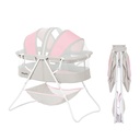 Dream on Me Karley Bassinet in Pink and Grey, Quick Fold and Easy to Carry, Large Storage Basket