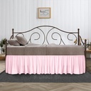 18 Inch Drop Twin Size Pink Solid Day Bed Skirt Lightweight Ruffled Pattern Split Corner Premium Hotal Quality with Flexible Elastic & Fade Resistent