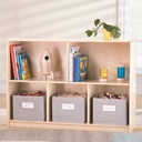 Guidecraft Edq 2-Shelf 5-Compartment Storage 30" - Natural: Kids' Wooden Classroom Bookshelf, Art and Craft Supply Furniture with Bins