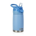 Nuby Thirsty Kids No Spill Flip-It Reflex Stainless Steel Travel Cup or Water Bottle - 10 Oz - 18+ Months - Blue C24