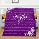Livhil Mothers Day Gifts for Mom Blanket, I Love You Mom Gifts from Daughter for Mother, Mom Birthday Gifts for Mom, Best Mom Ever Gifts, Throw Blanket 65” X 50” (Purple)
