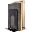 Bookends for Shelves - 12-Pack Metal Book Ends for Heavy Book Stoppers, Heavy Duty Book Holder Organizer - Black, 5"X6.75"X5.75"