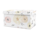 Watercolor Floral Yellow and Pink Storage Fabric Toy Box by Sweet Jojo Designs