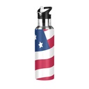 Water Bottle with Straw Lid Leak American Flag Stainless Steel Insulated Thermos Vacuum Flask for Cold Hot Drinking for Sports Camping Gym Yoga