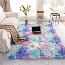 NTBED Fluffy Area Rug Tie Dye Light Purple Shaggy Rugs Kids Girls Bedroom Living Room Decor Plush Carpet 3' X 5'