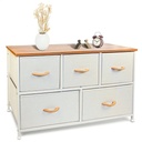 Bigroof Dresser Storage Organizer, 5 Drawer Dresser Tower Unit for Bedroom Hallway Entryway Closets, Small Dresser Clothes Storage with Wide Sturdy Steel Frame Wood Top
