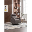 Chic Dark Gray Upholstered Swivel Glider | Nursery Rocking Chair with Modern Appeal | Featuring Left Storage Bag | Durable Metal Base | Comfort Meets Style