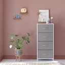 Cubicubi 4-Drawer Fabric Small Storage Dresser for Bedroom, Chest of Drawers, Bedroom Furniture Set, Unit-Tall Standing Organizer, for Kids, Light Grey