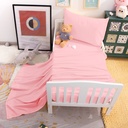 Flxxie Microfiber Toddler Sheet Set, Soft Crib Fitted Sheet Flat Sheet and Envelope Pillowcase, Baby Bedding Sheet & Pillowcase Sets, Pink, 3 Piece