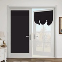 Room Darkening Curtains for French Door, Nature Linen Blended Privacy Door Curtains and Drapes Roll up Door Blinds for Sightseeing and Door Window Decor, W26 X L40 Inch, 1 Pcs
