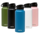 MIRA 32 Oz Insulated Stainless Steel Water Bottle Thermos Flask, One Touch Spout Lid Cap, Hawaiian Blue