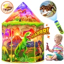 Kids Play Tent with Dinosaur Projection Flashlight for Boys 3-8 Years Toddlers Indoor Playhouse Dinosaur Toys