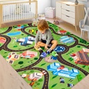 Nefoso Kids Play Rug, Car Road Kids Play Mat 3' X 5' Area Rug for Indoor, Age Group 3+