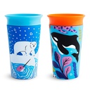 Munchkin Miracle 360 Wildlove Sippy Cup, 9 Ounce, 2 Pack, Polar Bear/Orca