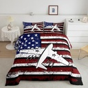 YST American Flag Bedding Military Airplane Twin Comforter Set for Boys Young Man Vintage Air Force Theme Bedding Comforter Sets Teens Youth Usa National Flag Fighter Plane Quilt 2Pcs