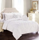 Elegant Comfort, 10 Piece, Bed Sheets, Full/Queen, White, Solid Print, 2000 Thread Count, Microfiber