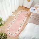 Pinksheep Soft Floral Area Rugs, Washable Floor Mat Nursery Rug Carpet for Living Room Bedroom Kids, 18" X 48", Pink