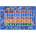 Ottomanson Educational ABC Alphabet 3X5 Washable Non-Slip Area Rug for Kids Playroom, 3'3" X 5', Blue