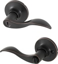 Honeywell Safes & Door Locks - Wave Privacy Lever Door Handle with Lock - Interior Bedroom & Bathroom Door Handle - Reversible for Right & Left Sided Doors - 6.88"Lx2.75"W - Oil Rubbed Bronze, 8106402