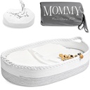 Baby Changing Basket-Contoured Foam Pad, Waterproof Cover, Wipeable-Changing Pad for Dresser/Changing Table, Living Room, Moses Basket, White, J&JOO…