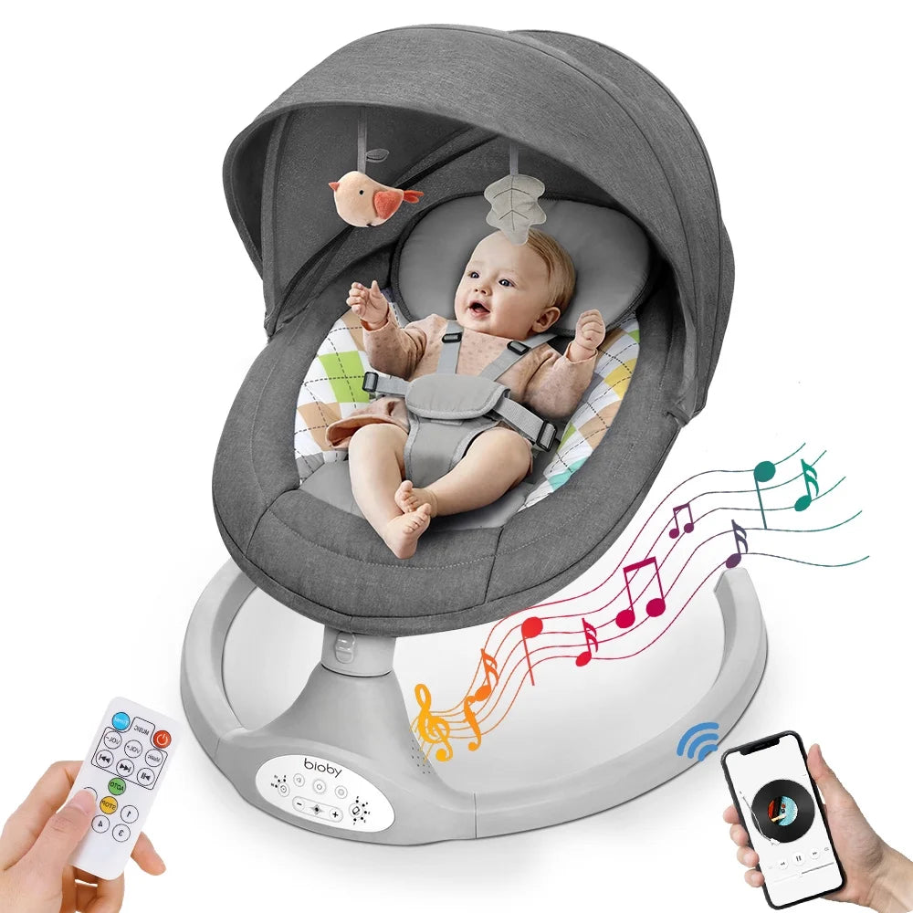 Bioby Electric Baby Swing with Remote Control - 5 Sway Speeds
