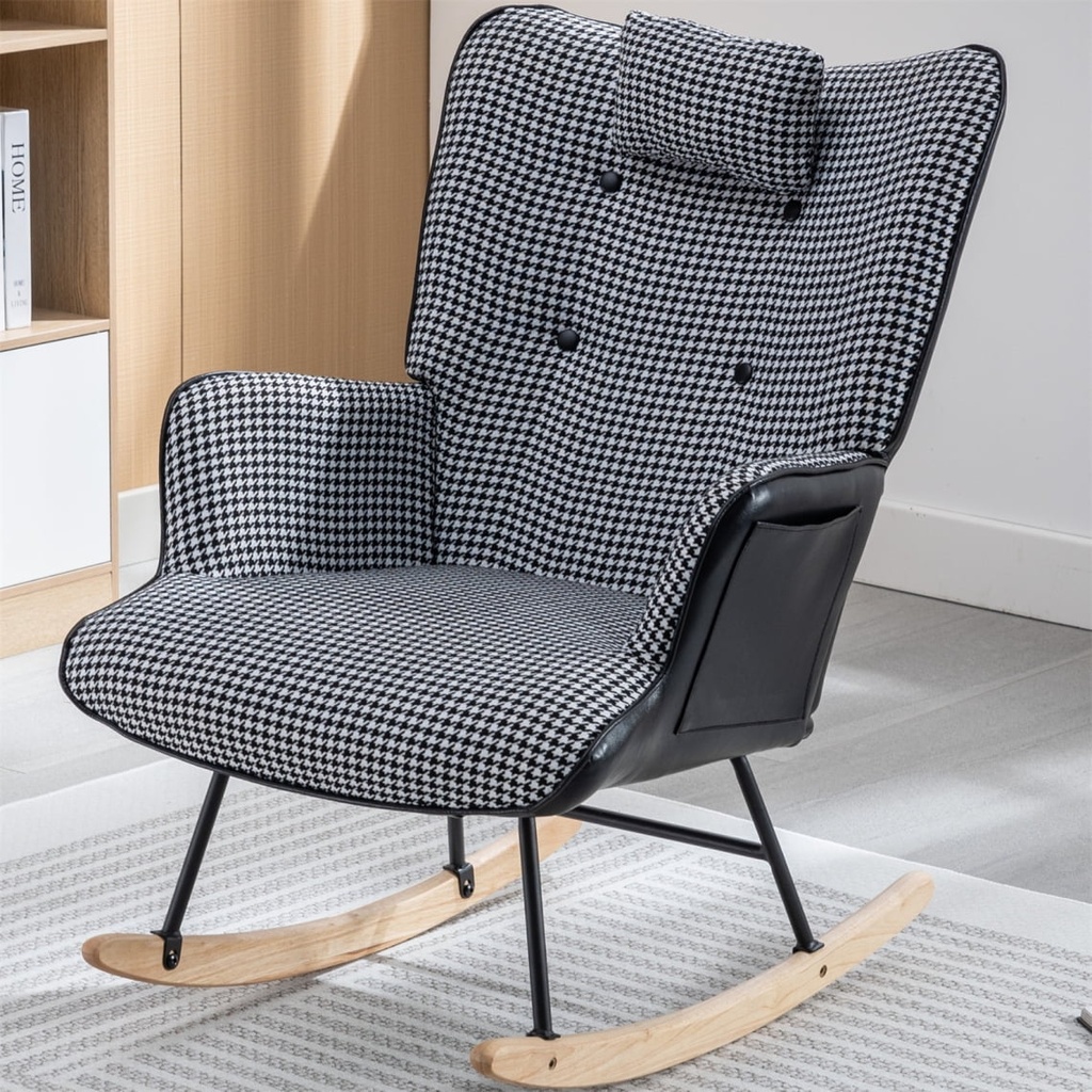 Comfortable Upholstered Glider Rocker for Nursery & Living Room