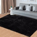 CAROMIO 6'X 9' Black Fluffy Soft Area Rug, Shag Fuzzy Rug for Entryway Non-Skid for Living Room Bedroom Nursery Rug