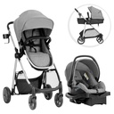 Evenflo Omni plus Modular Travel System with Litemax Sport Infant Car Seat, Mylar Gray, Unisex