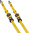 DEWALT DXBC33002 Black/Yellow 1.5" X 16' Ratchet Tie down Straps - Mid-Weight Cargo Hauling (3300 Lb Break Strength), 2 Pack