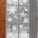 Winter Snowflakes Christmas Decals and Decor Vinyl Lettering Decal Stickers Self Adhesive - Large Set of 22 - Sizes Range from 3"-9" - Color: White
