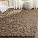 SAFAVIEH Natural Fiber Emory Geometric Jute Area Rug, Natural/Grey, 2'3" X 4'
